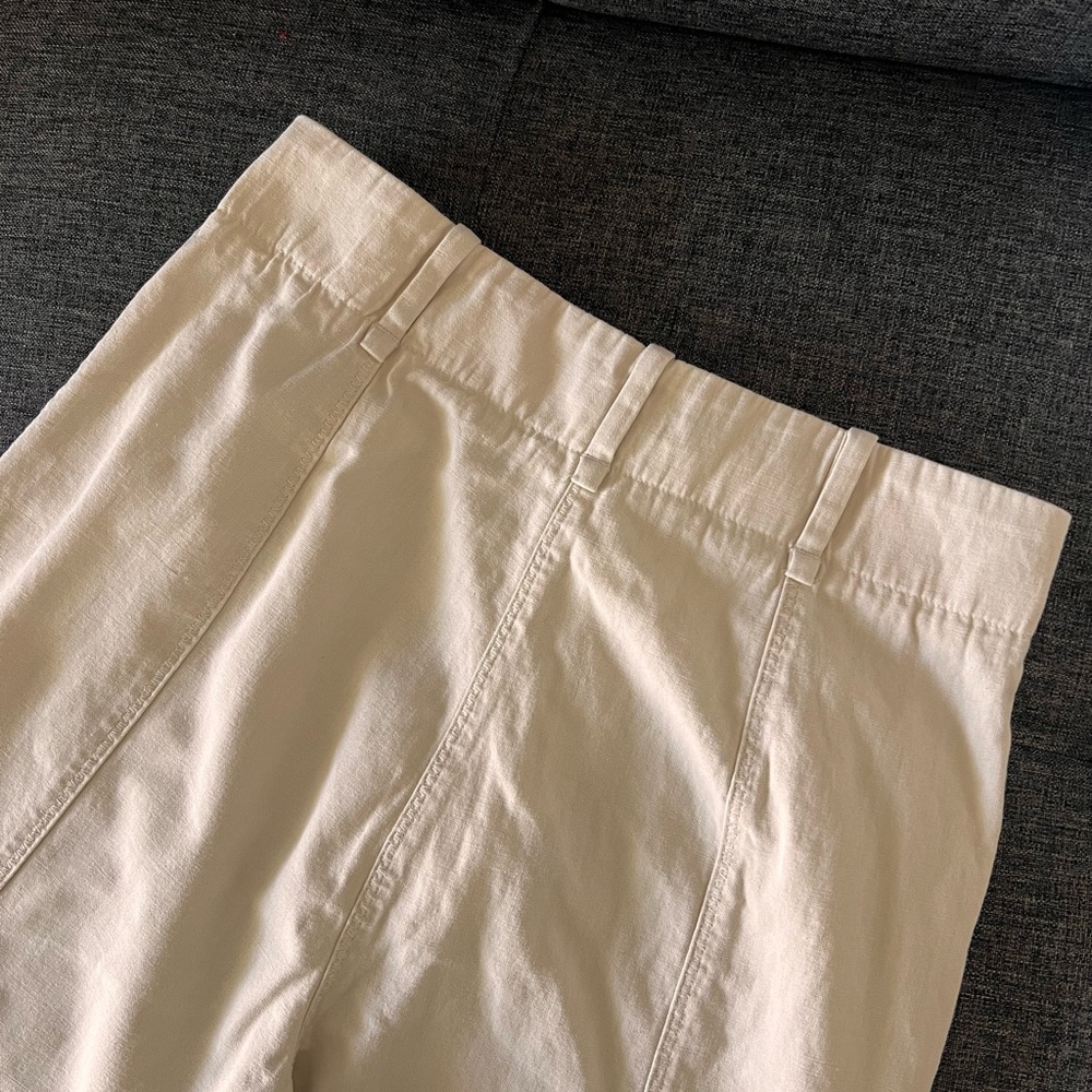 Massimo Dutti Cream Cotton Suit Jacket Trousers Relaxed Fit XS - Picture 7 of 7